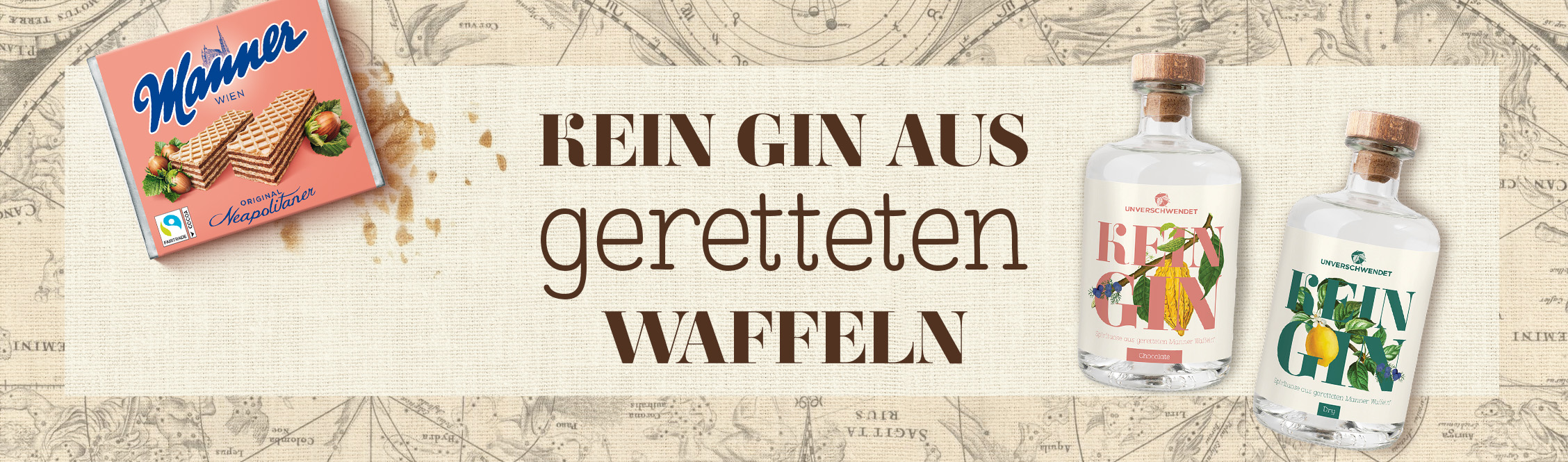 Kein Gin aus geretteten Manner Waffeln - erhältlich ab Ende Oktober im Onlineshop